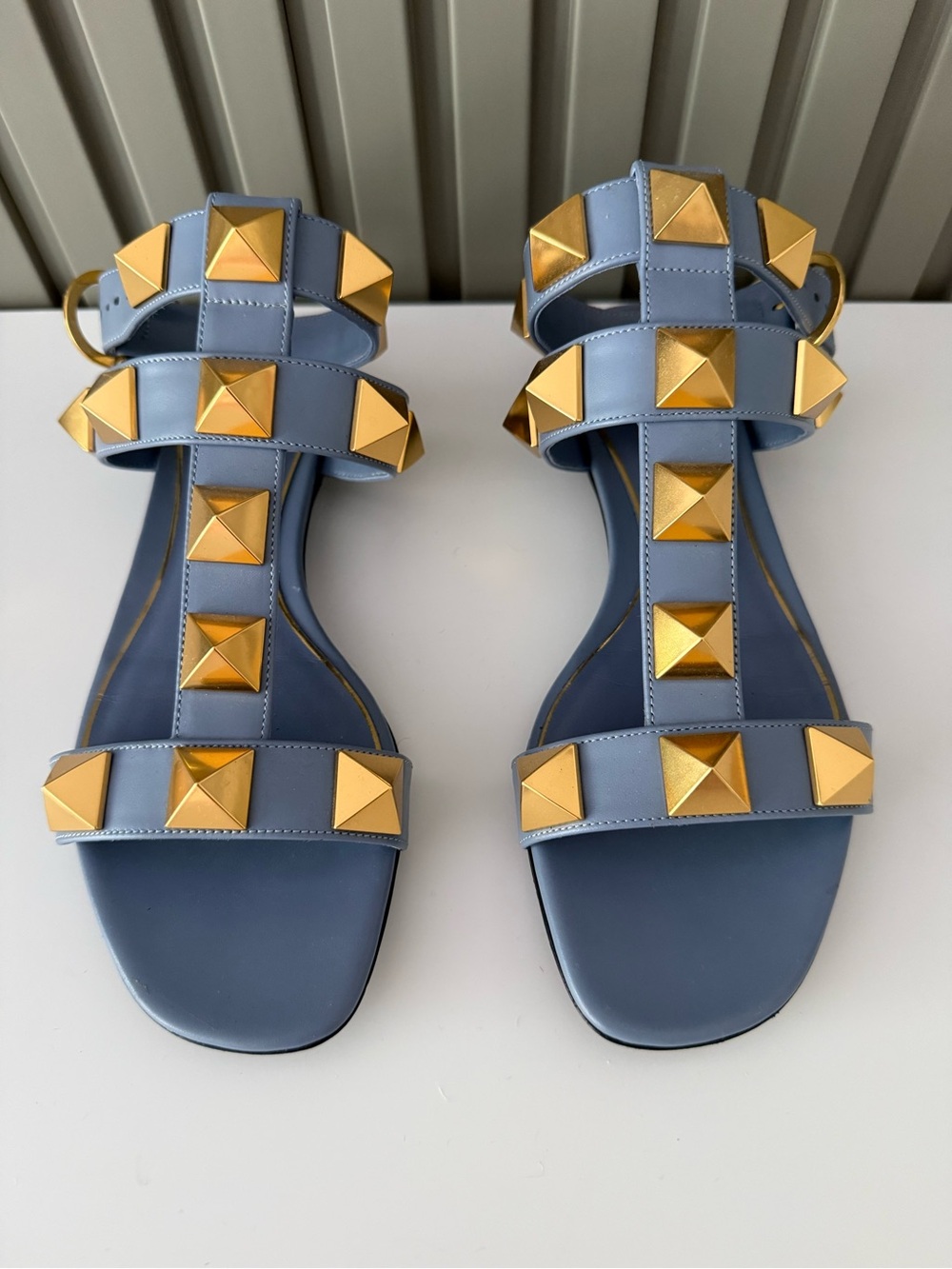 Blue Valentino Roman Stud Sandal Authentic